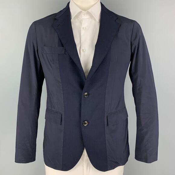 NVY by NICK WOOSTER Size L Navy Mixed Patterns Single Breasted Sport Coat - Picture 1 of 6